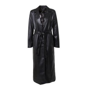 GUESS Between-Seasons Vegan Leather Coat 'Gea' in Black Size S\M